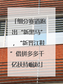 细分赛道跑出“新黑马”，“新晋江鞋”借拼多多千亿扶持崛起
